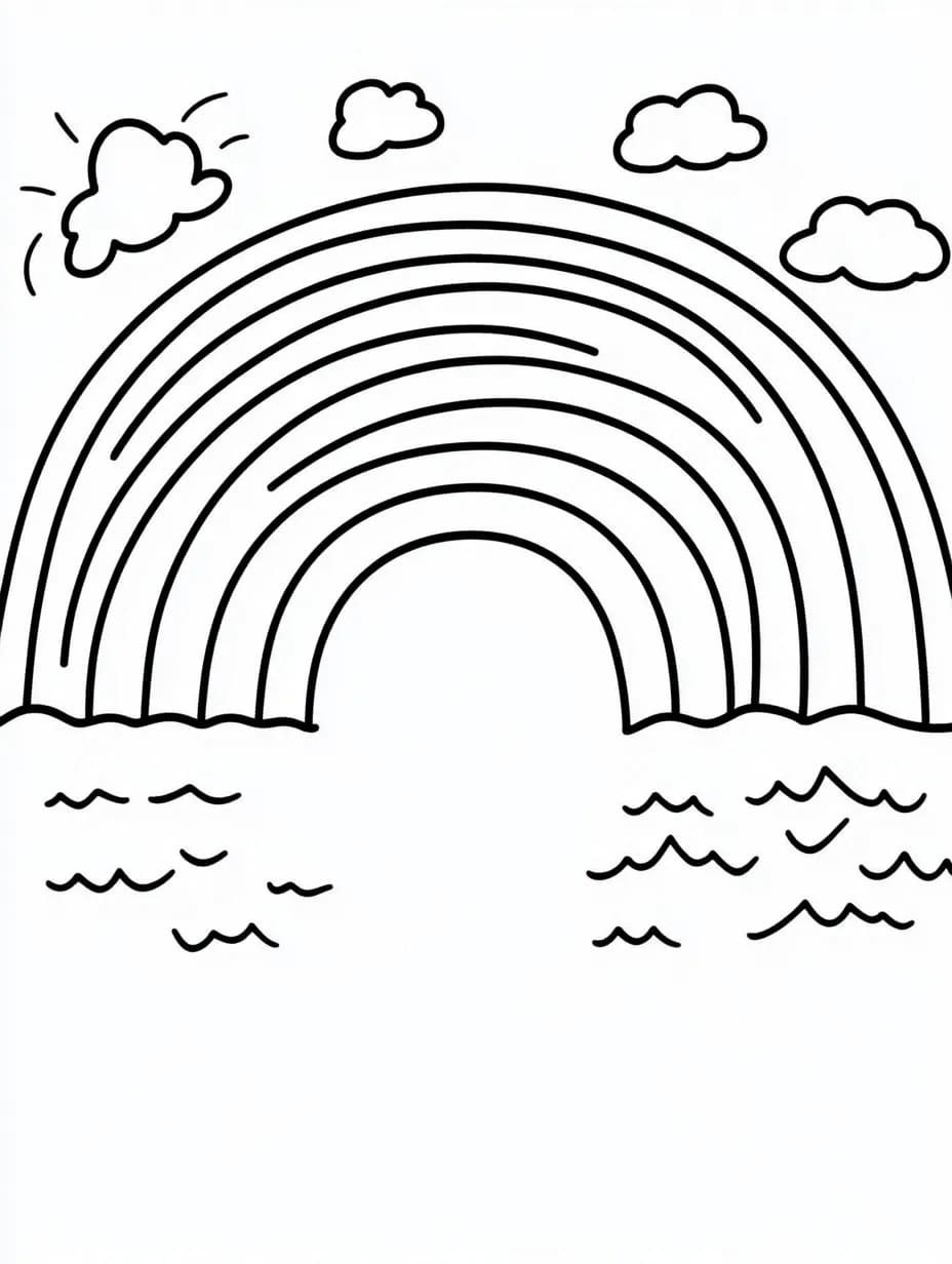 Coloriage Dessiner Arc en ciel basique