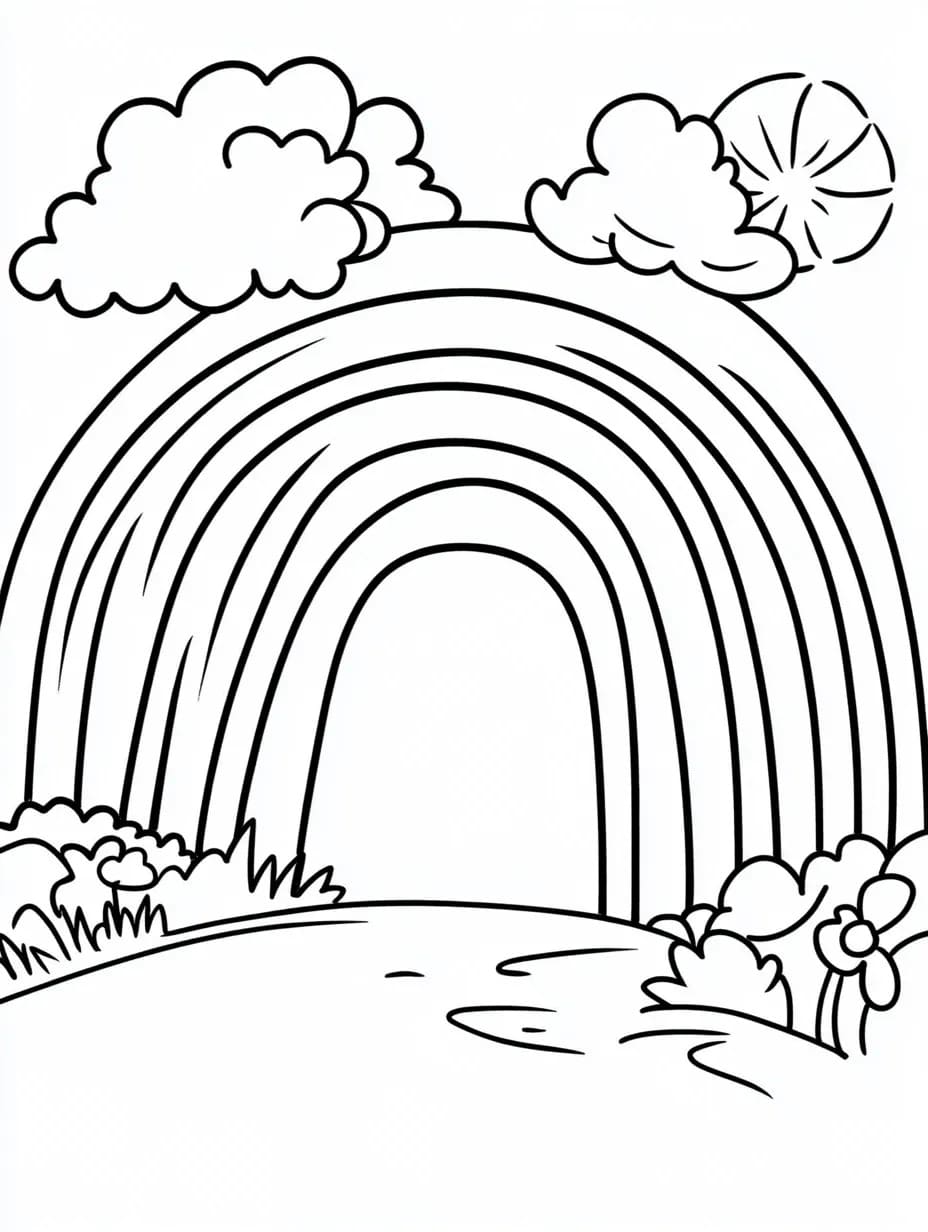 Coloriage Dessiner Arc en ciel facile