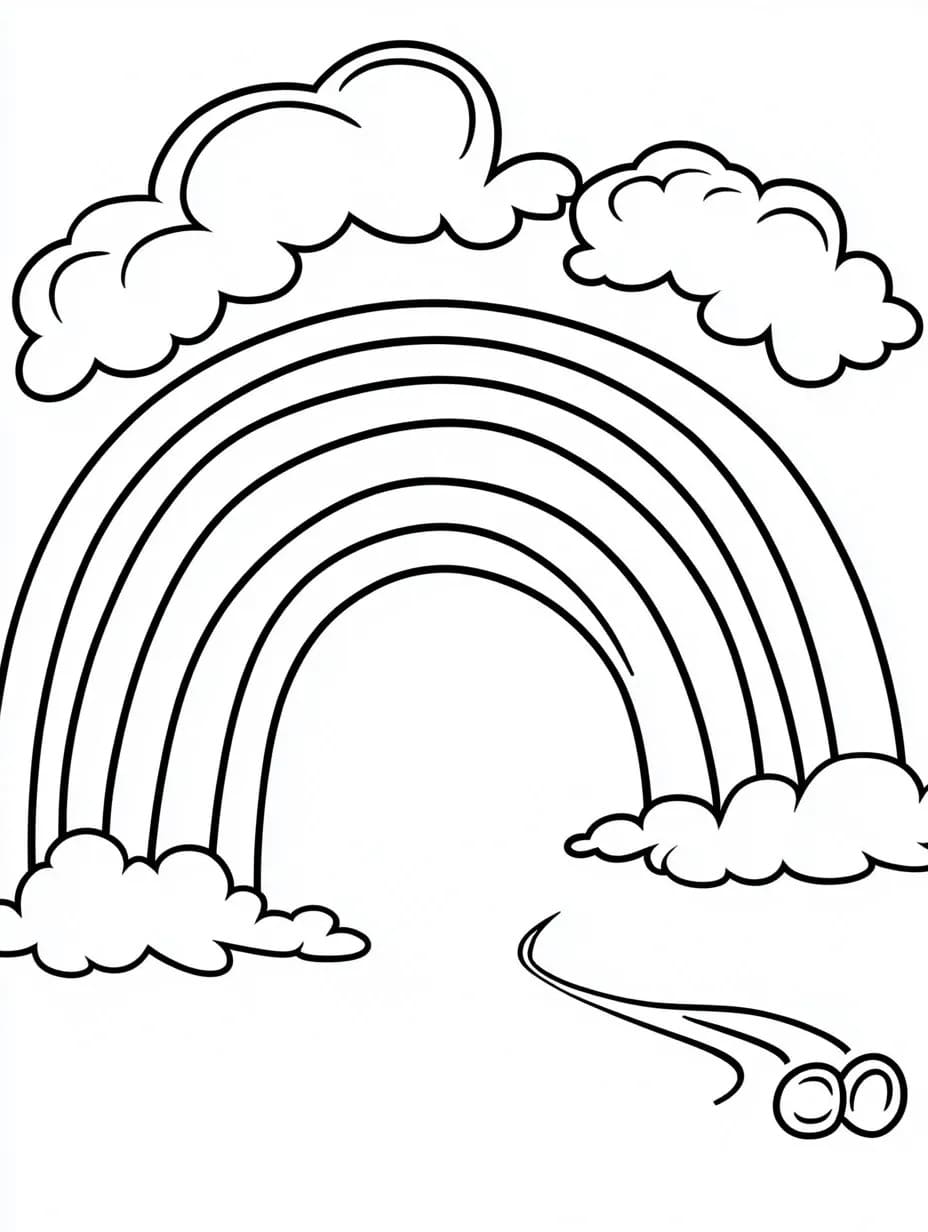 Coloriage Dessiner Arc en ciel gratuit pour les enfants