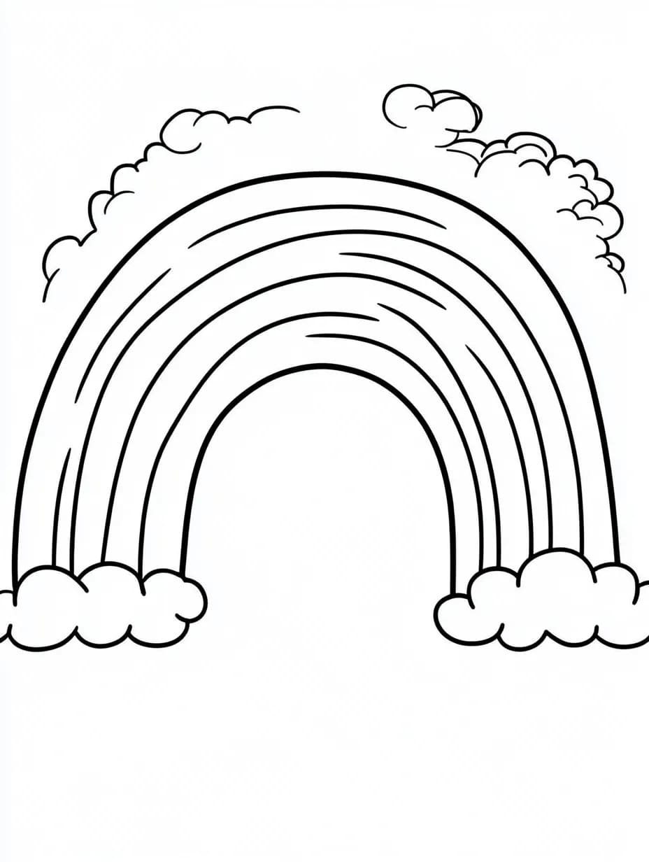 Coloriage Dessiner Arc en ciel imprimable pour les enfants