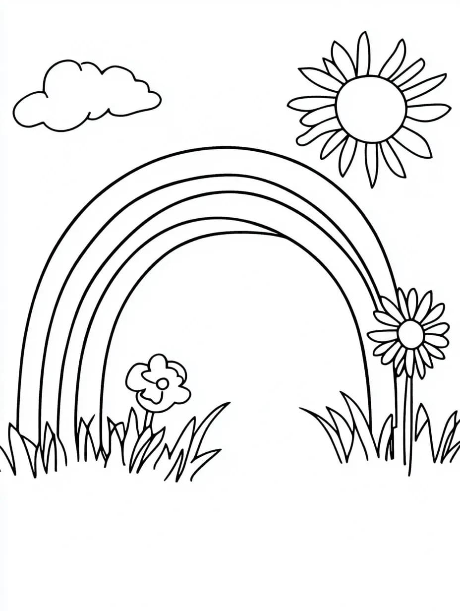Coloriage Dessiner Arc en ciel pour les enfants