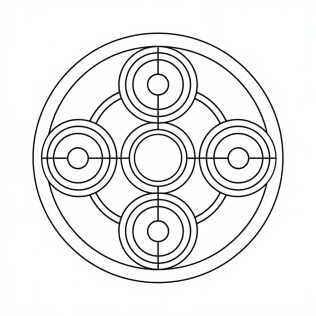 Coloriage Dessiner facilement mandala à imprimer