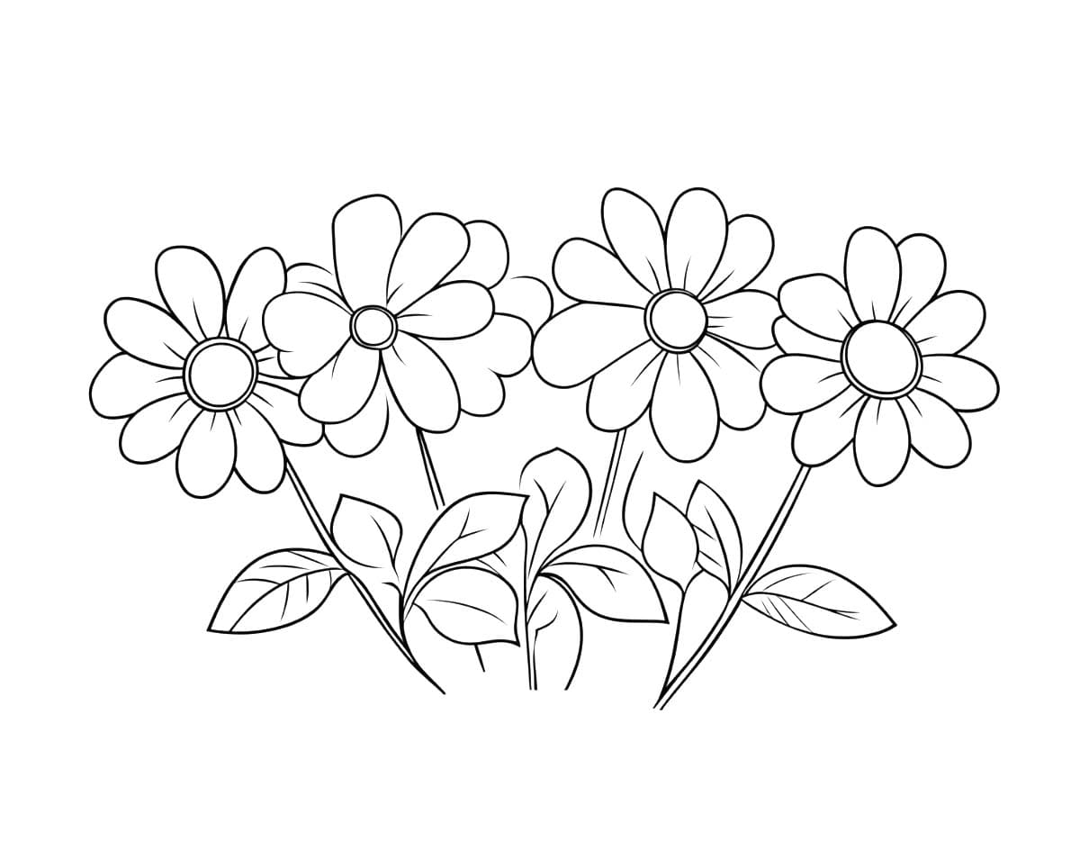 Coloriage Dessiner fleur de base