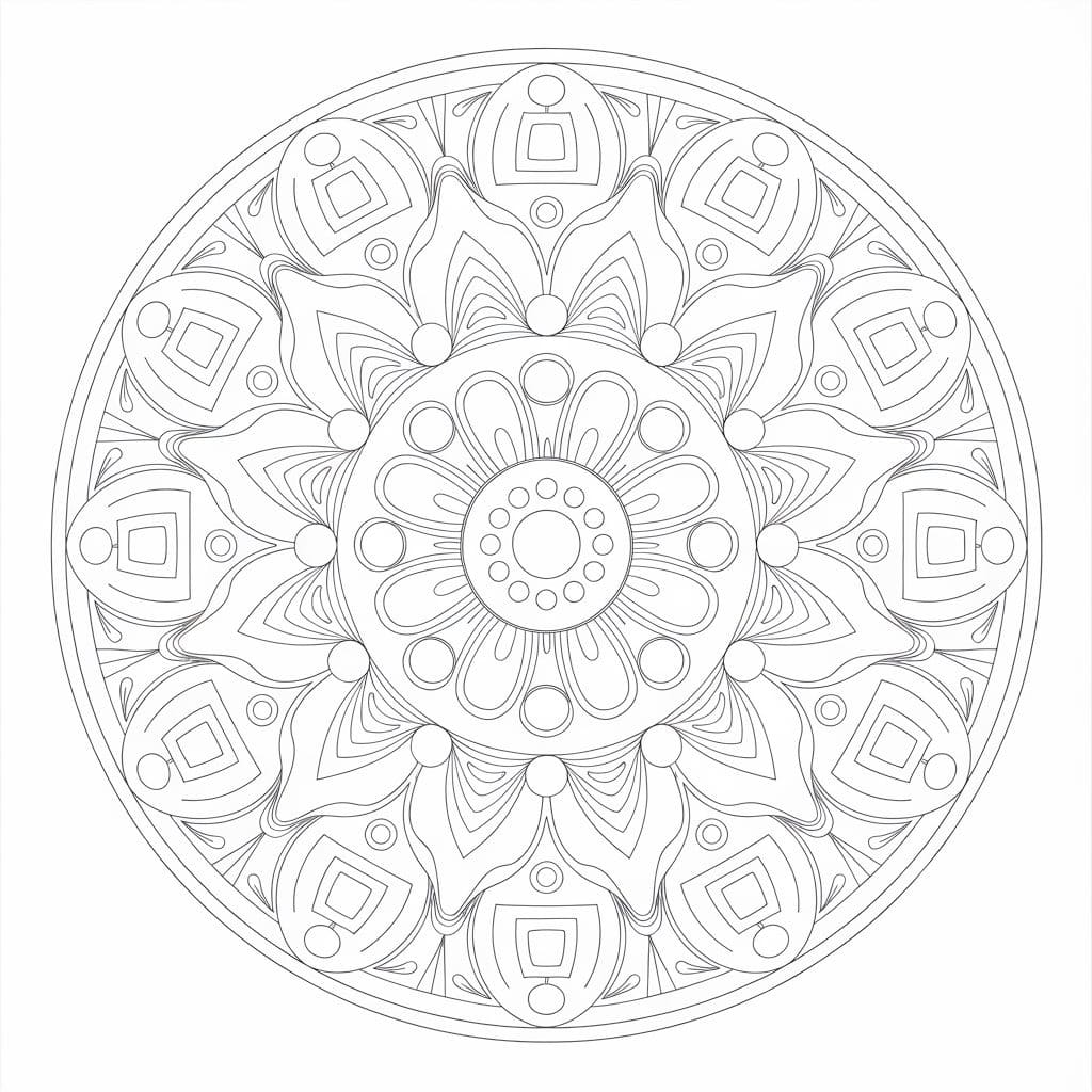 Coloriage Dessiner gratuit mandala