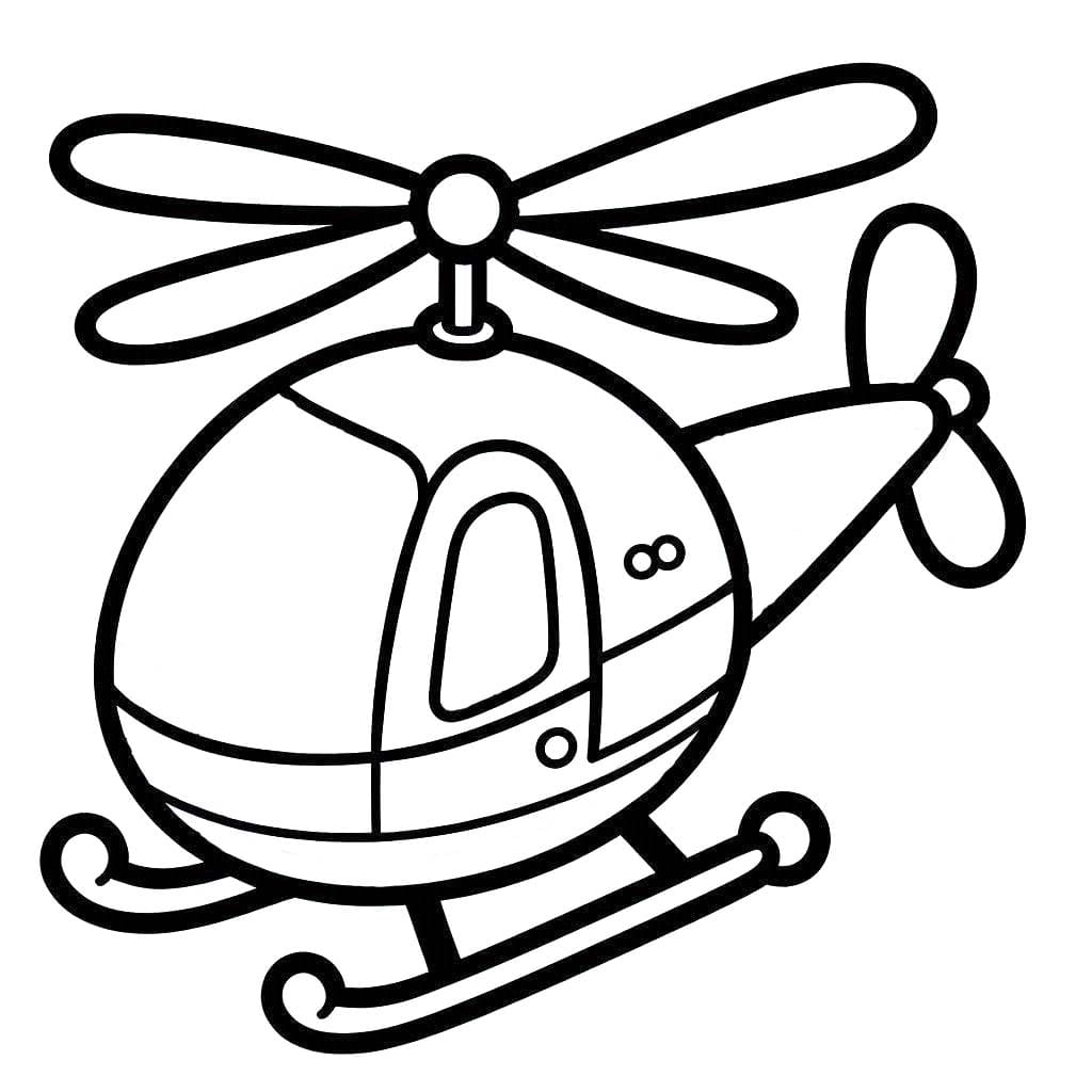 Coloriage Dessiner Hélicoptère 2 à imprimer
