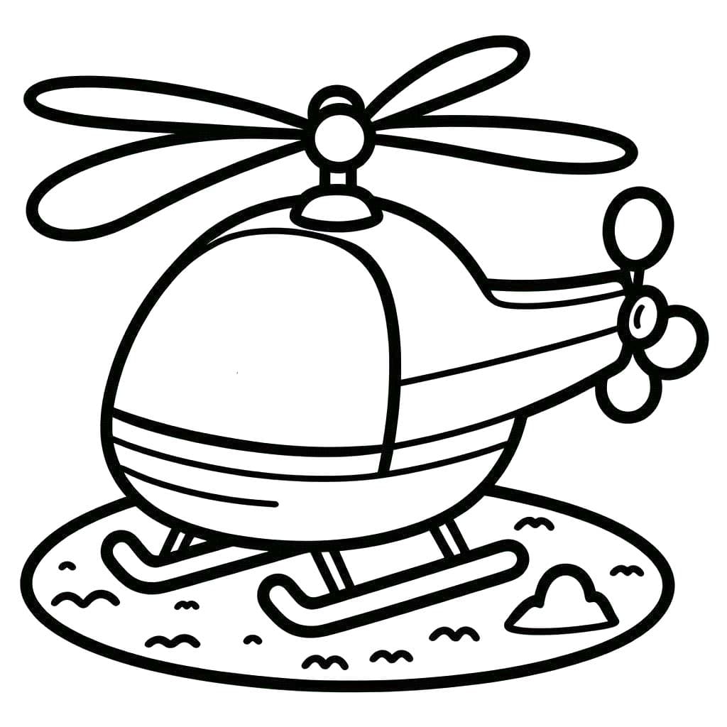 Coloriage Dessiner Hélicoptère 3 à imprimer