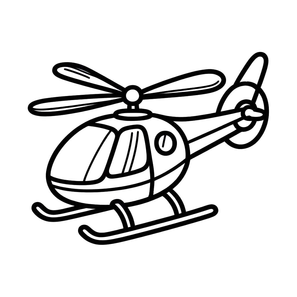 Coloriage Dessiner Hélicoptère 4 à imprimer