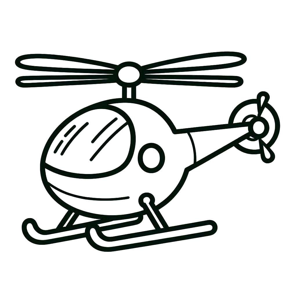 Coloriage Dessiner Hélicoptère basique à imprimer