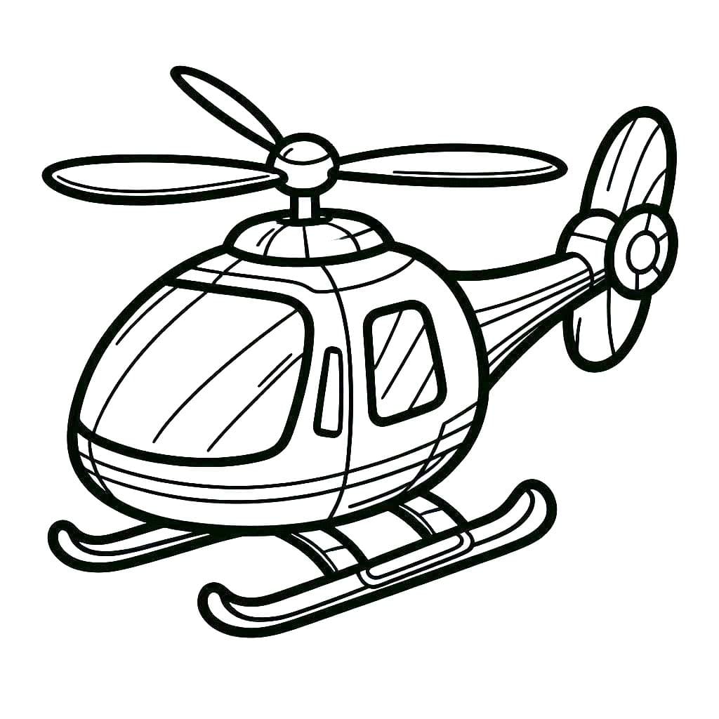 Coloriage Dessiner Hélicoptère facile à imprimer