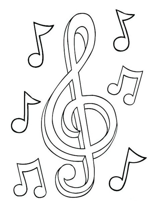 Coloriage Dessiner imaginer Note de Musique à imprimer