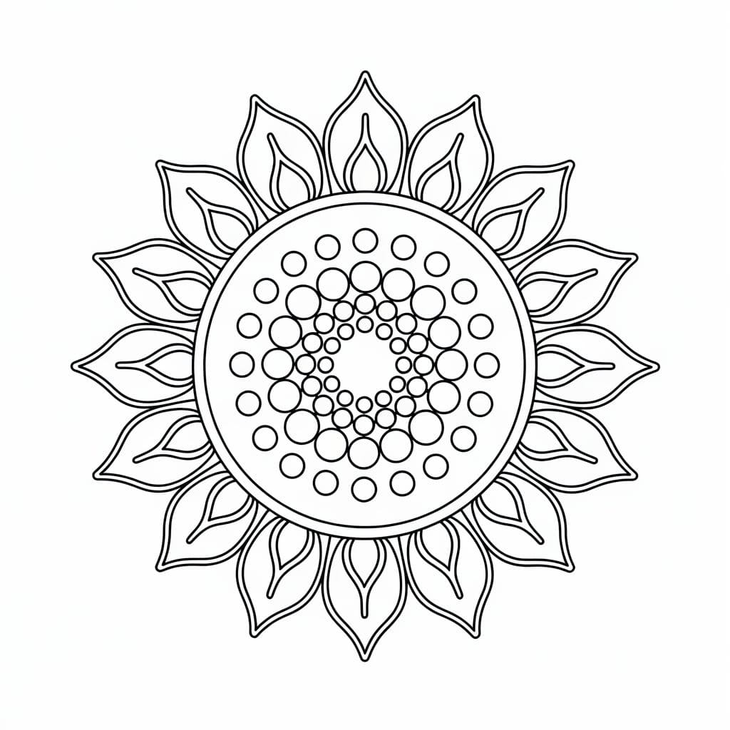 Coloriage Dessiner Mandala 1 à imprimer