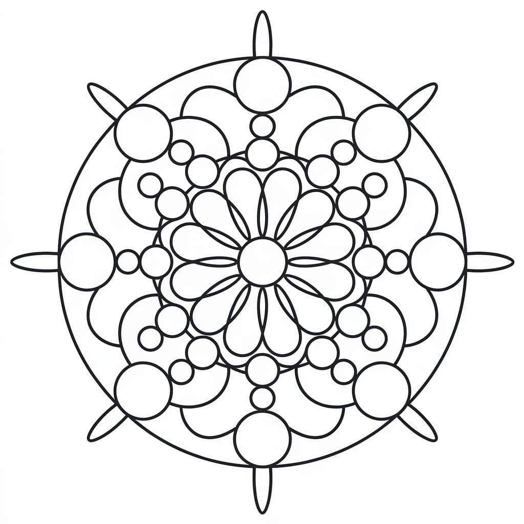 Coloriage Dessiner Mandala 2