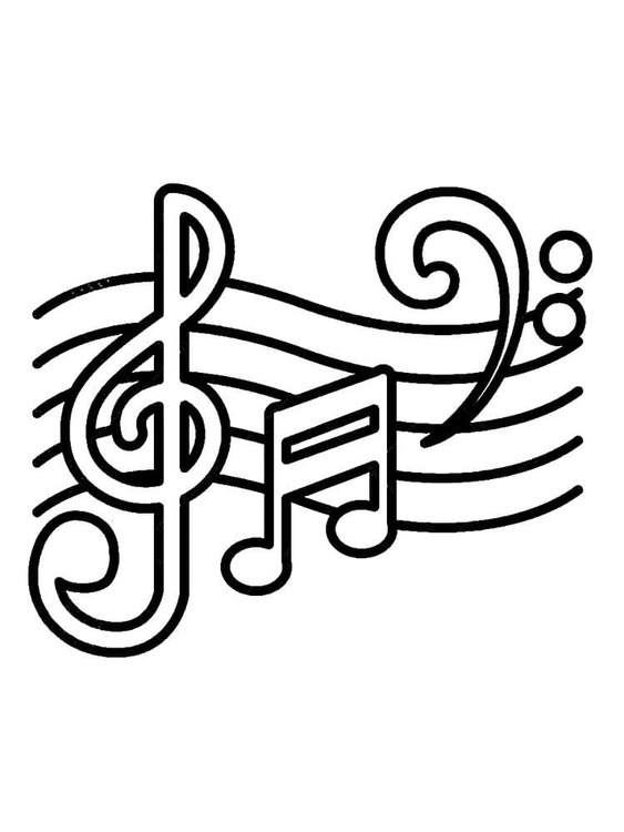 Coloriage Dessiner Note de Musique basique