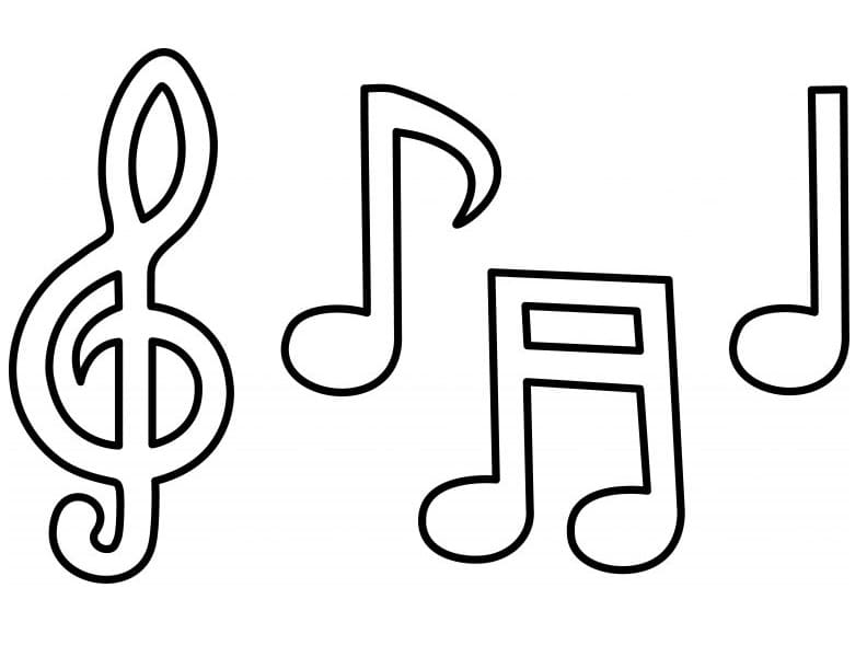 Coloriage Dessiner Note de Musique simple à imprimer