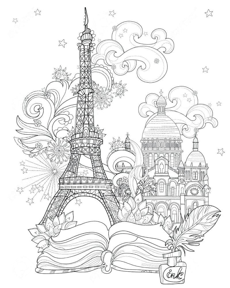 Coloriage Dessiner Tour Eiffel gratuite