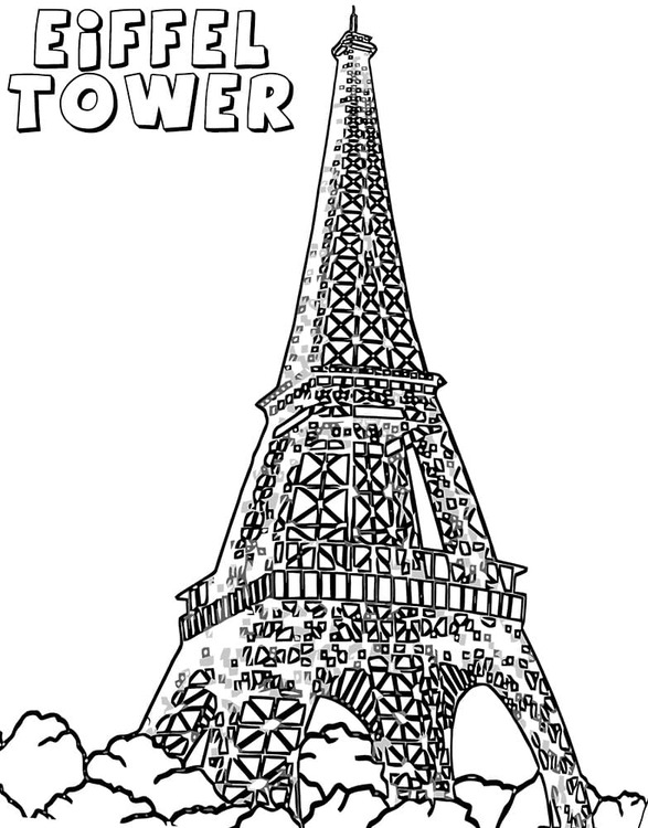 Coloriage Dessiner Tour Eiffel simple