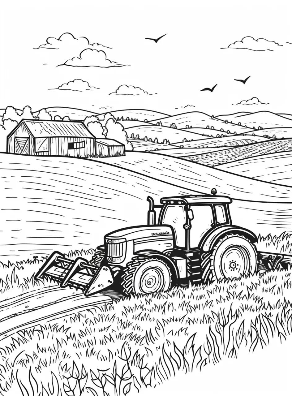 Coloriage Dessiner tracteur de base à imprimer