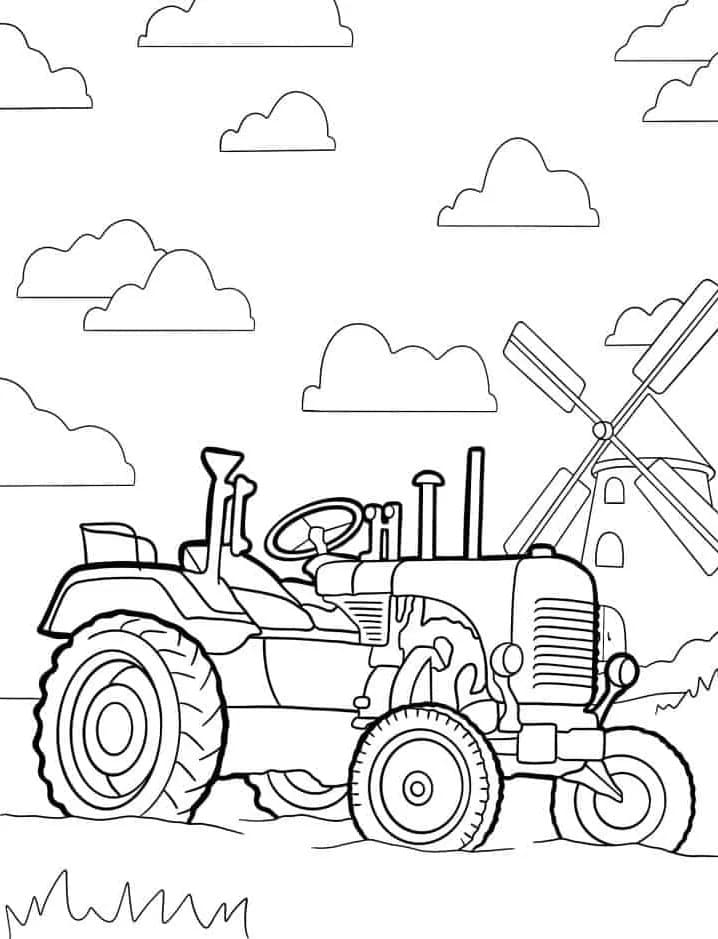 Coloriage Dessiner tracteur simplement à imprimer