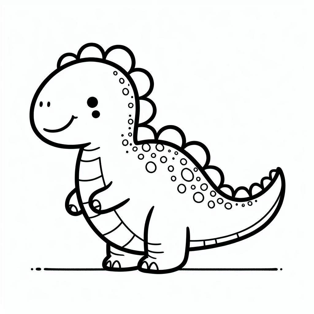 Coloriage Dessiner un bébé dinosaure gratuitement