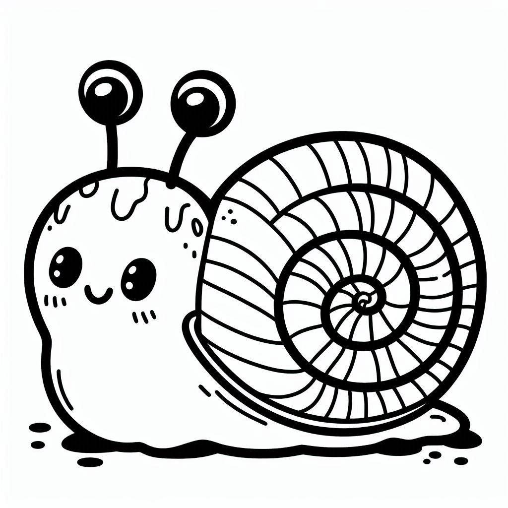 Coloriage Dessiner un bébé escargot à imprimer