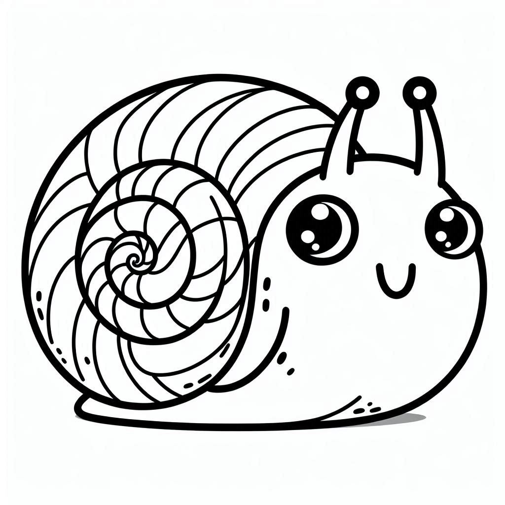 Coloriage Dessiner un escargot facilement à imprimer