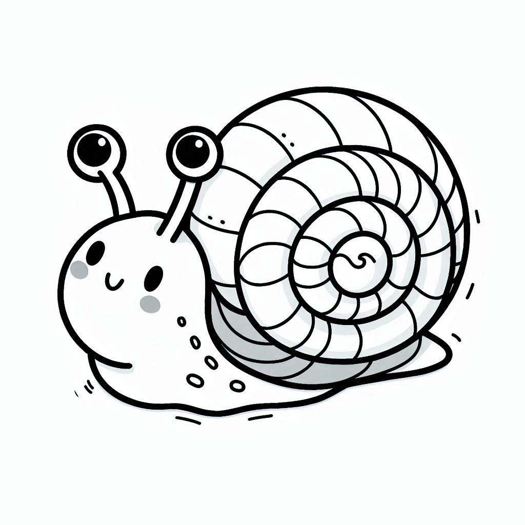 Coloriage Dessiner un escargot mignon gratuitement à imprimer