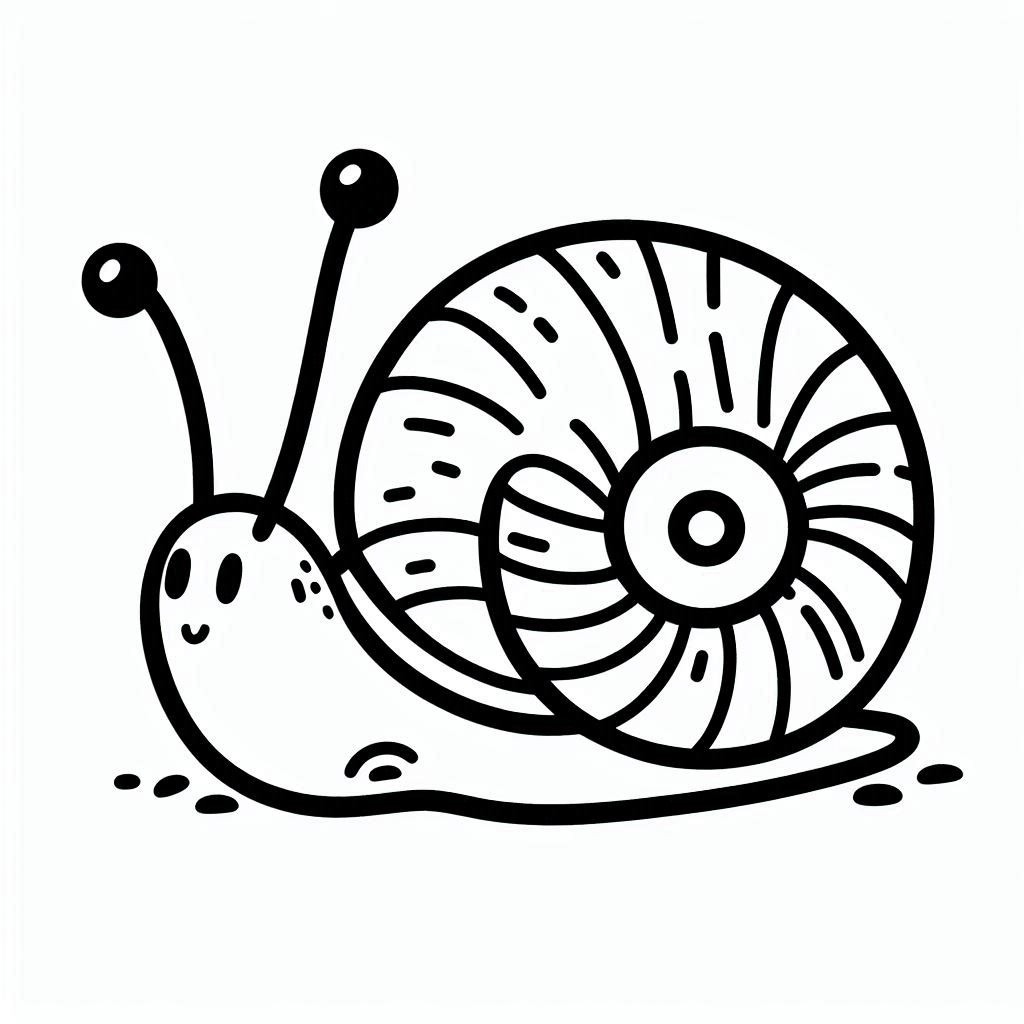 Coloriage Dessiner un escargot rampant à imprimer