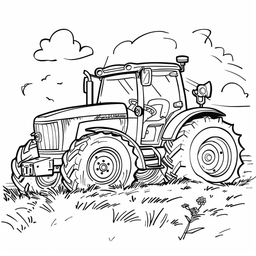 Coloriage Dessiner un tracteur gratuitement à imprimer