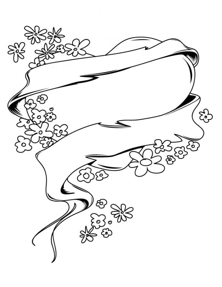 Coloriage Fleurs et coeurs à imprimer