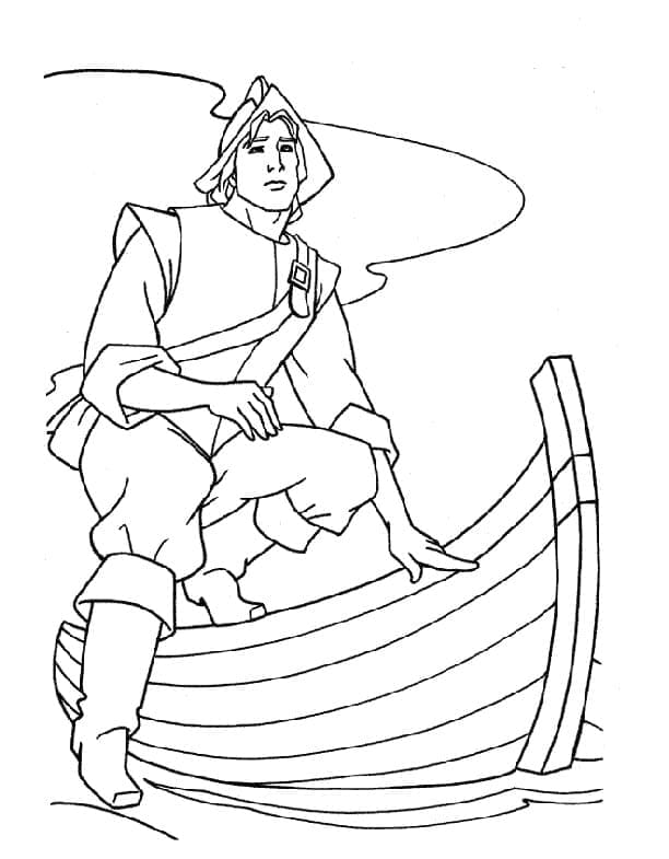 Coloriage Le capitaine John Smith de Pocahontas à imprimer