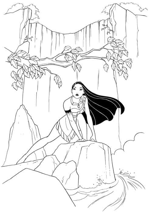 Coloriage L’étonnante Pocahontas à imprimer