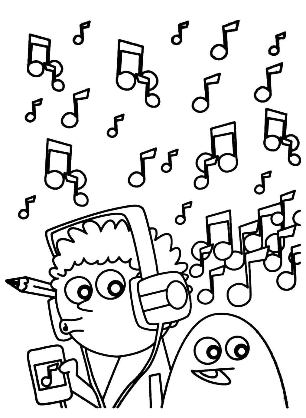 Coloriage Note de Musique basique à imprimer