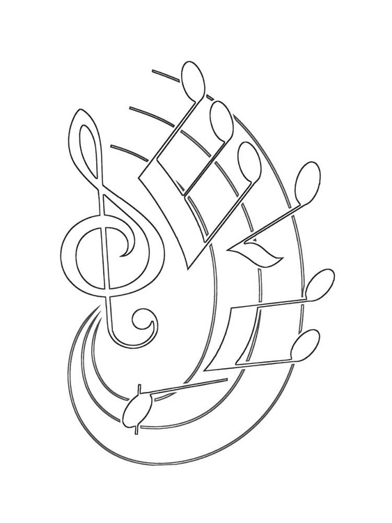Coloriage Note de Musique facile à imprimer