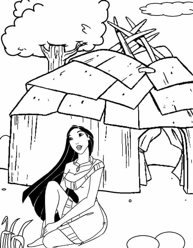 Coloriage Pocahontas imprimable