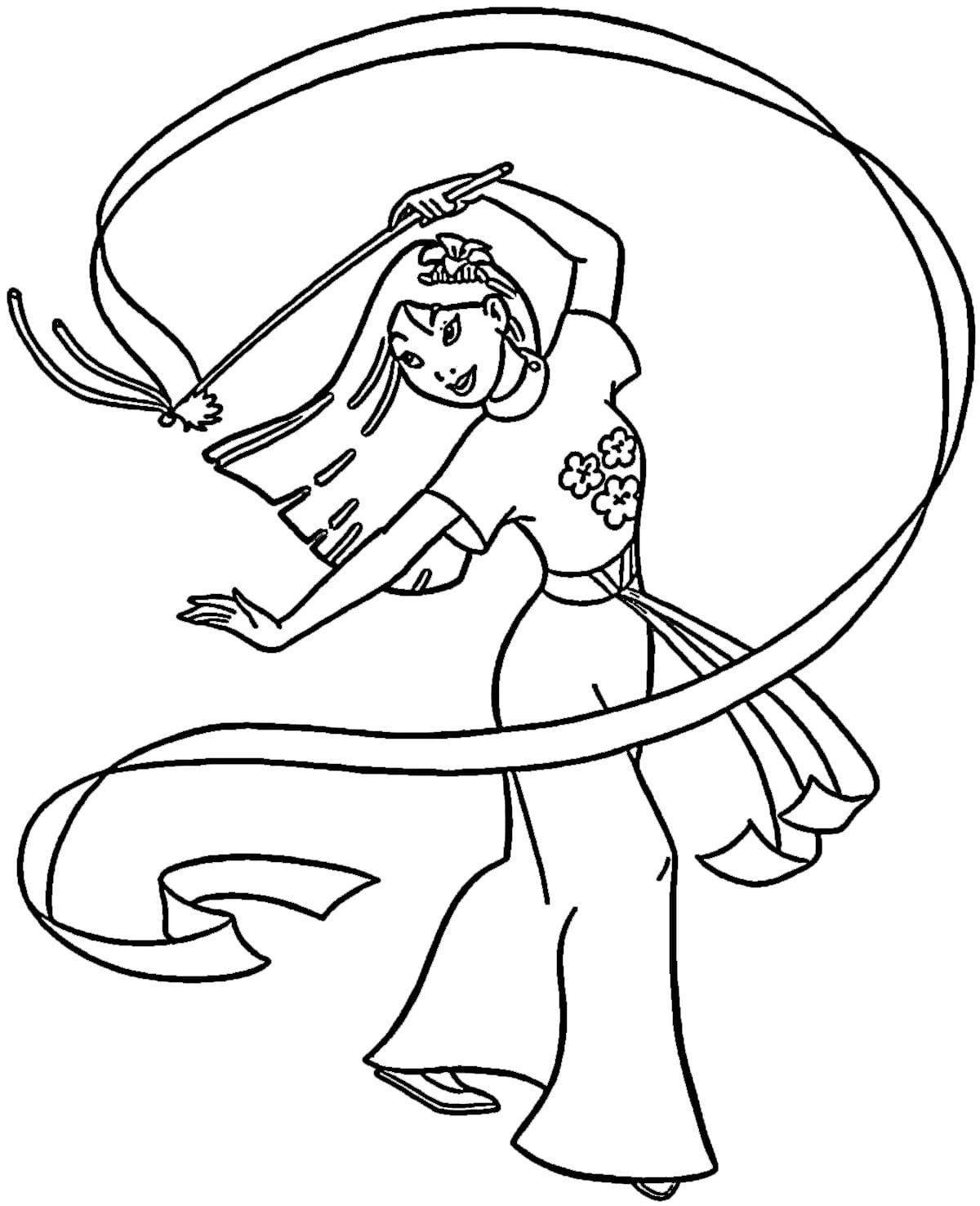 Coloriage Princesse Mulan 1 à imprimer