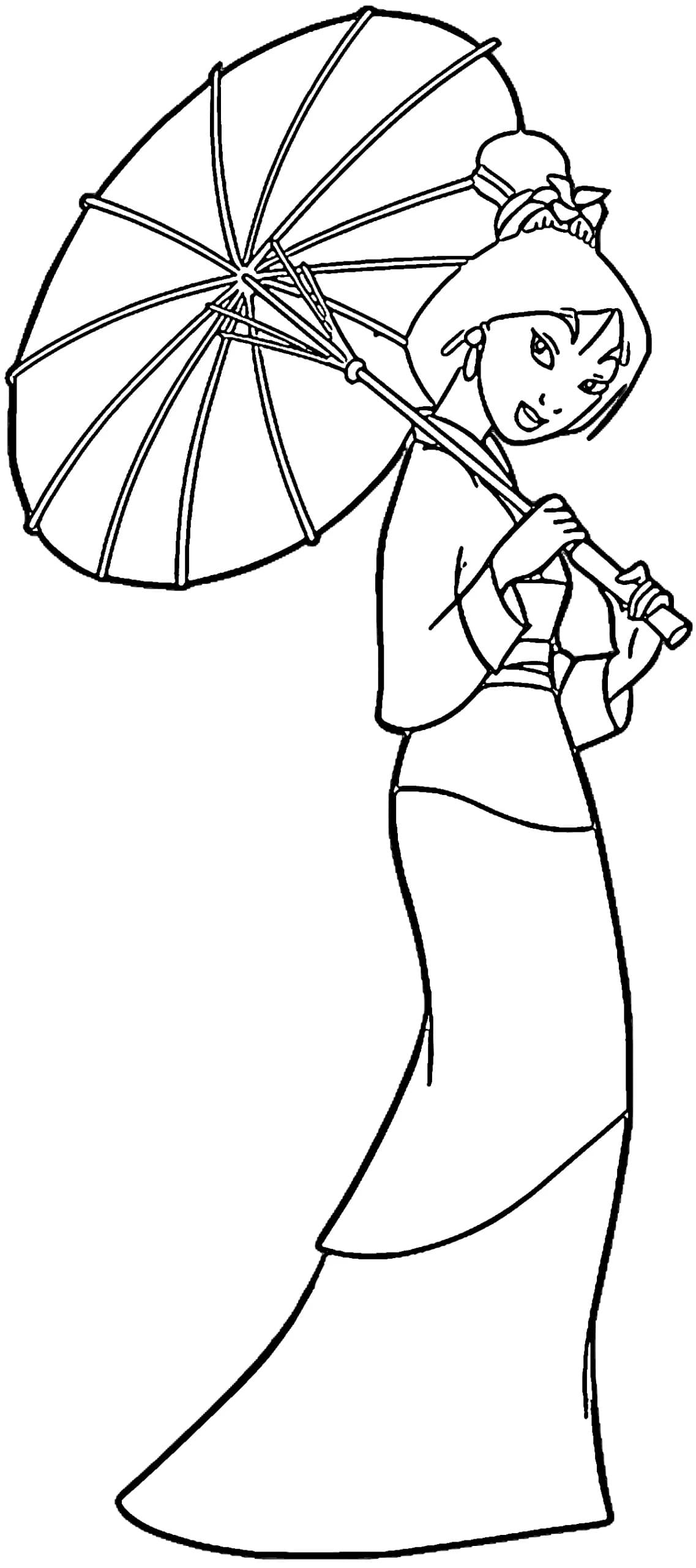 Coloriage Princesse Mulan 5 à imprimer
