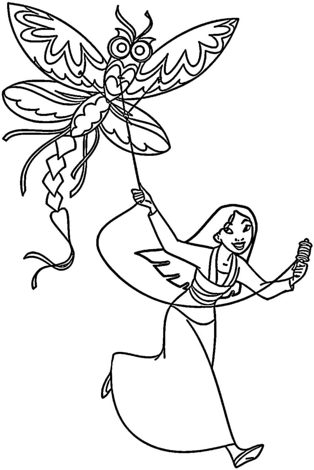 Coloriage Princesse Mulan 6 à imprimer