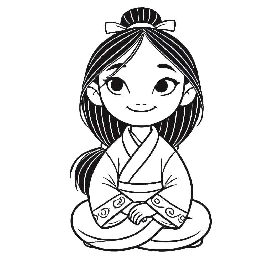 Coloriage Princesse Mulan imprimable gratuite à imprimer