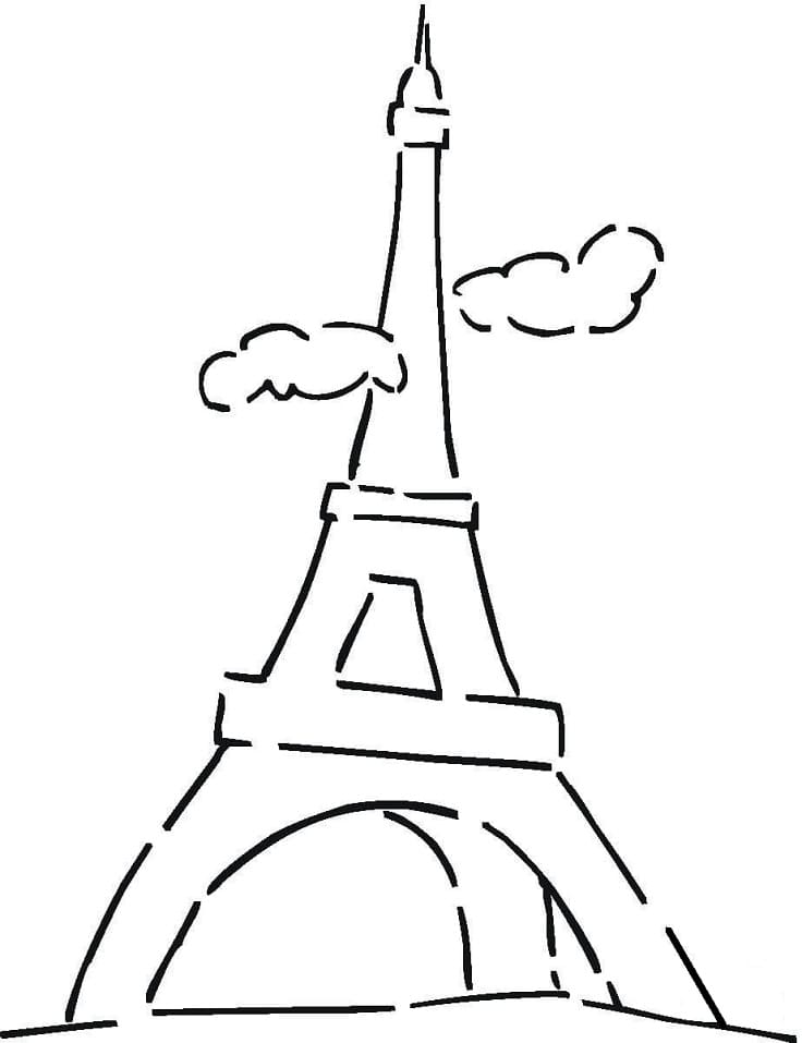 Coloriage Tour Eiffel gratuit pour les enfants