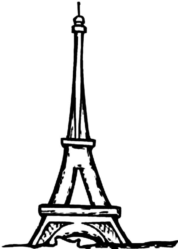 Coloriage Tour Eiffel imprimable pour les enfants