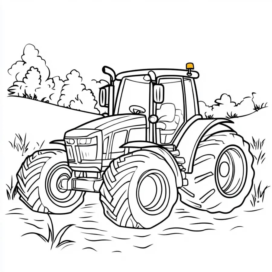 Coloriage Tracteur 1 à imprimer