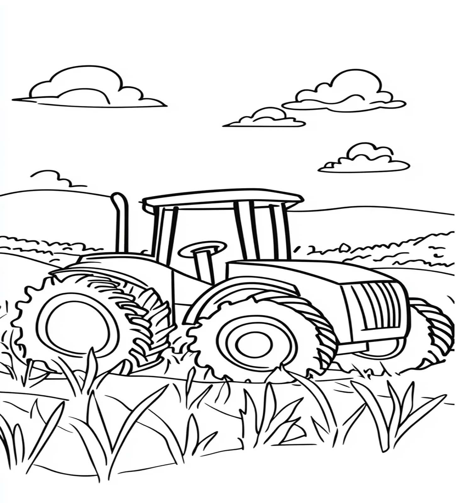 Coloriage Tracteur 2 à imprimer