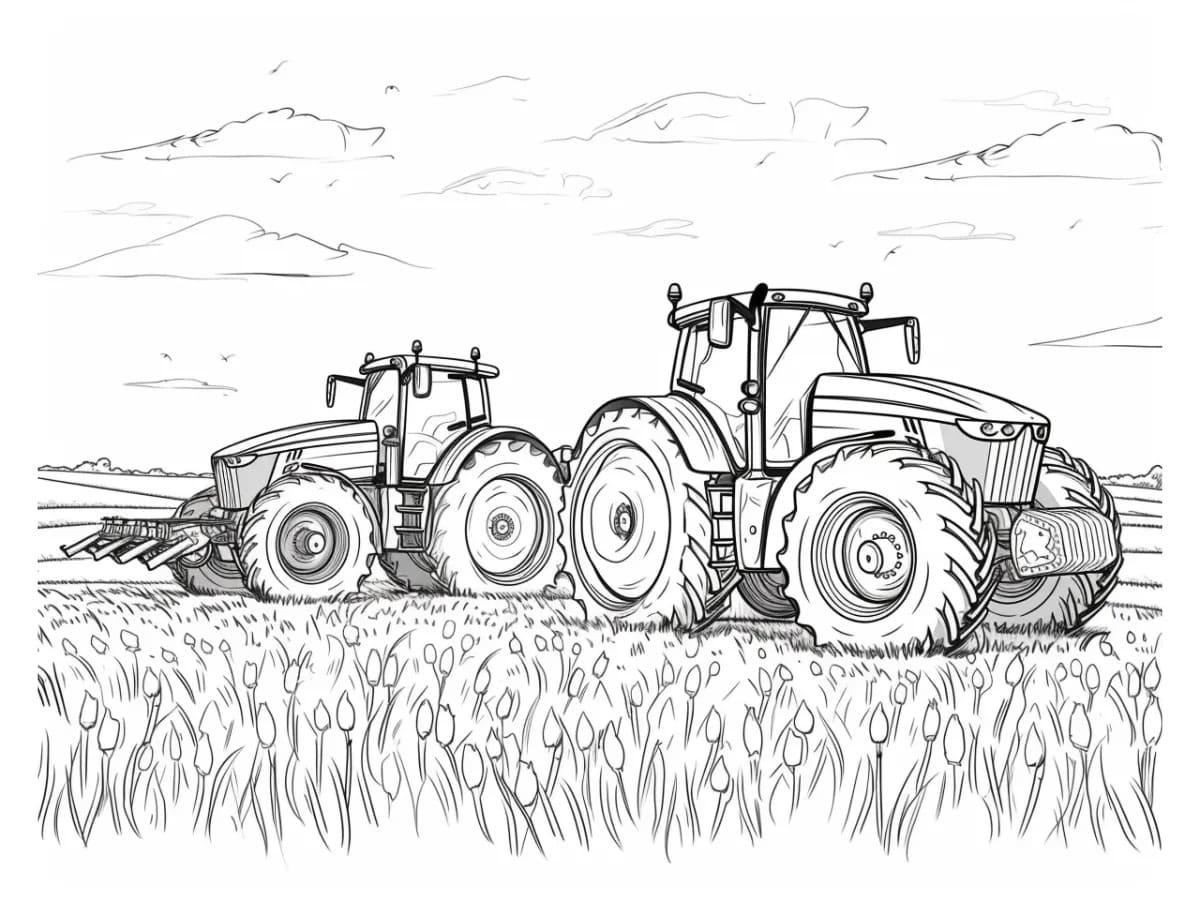 Coloriage Tracteur 4 à imprimer