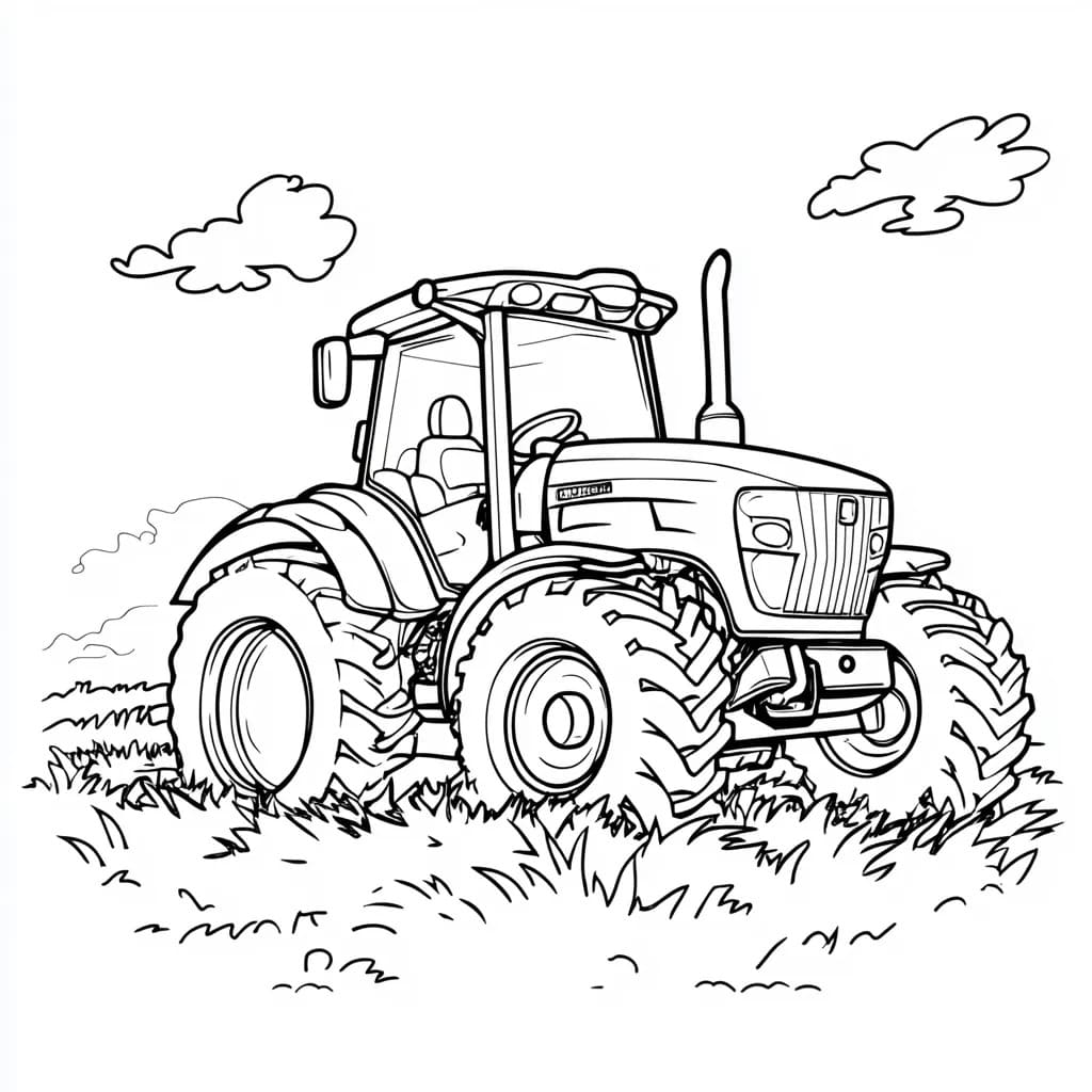 Coloriage Tracteur 6 à imprimer