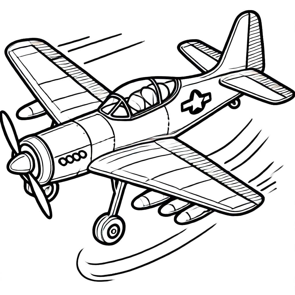 Coloriage Avion de Chasse 3 à imprimer