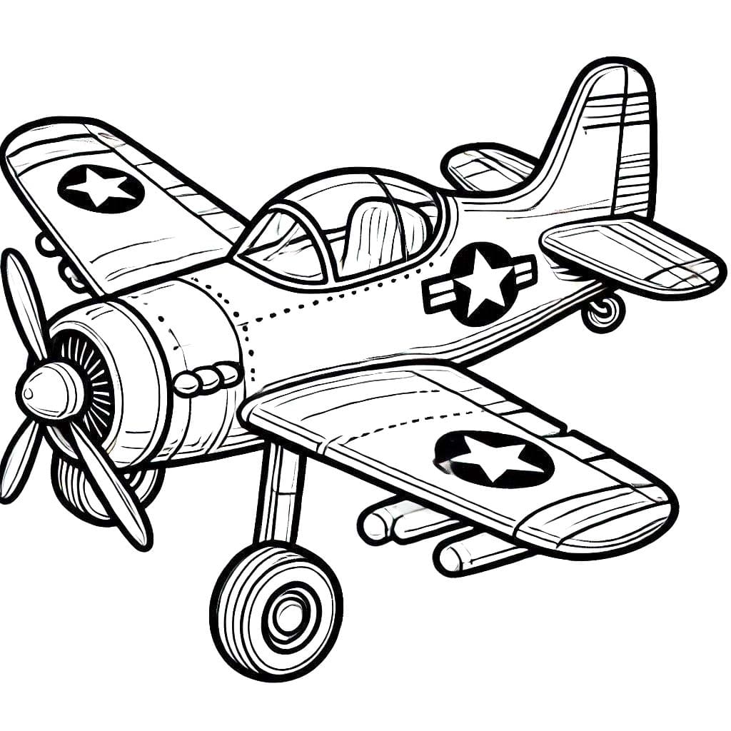 Coloriage Avion de Chasse 4 à imprimer