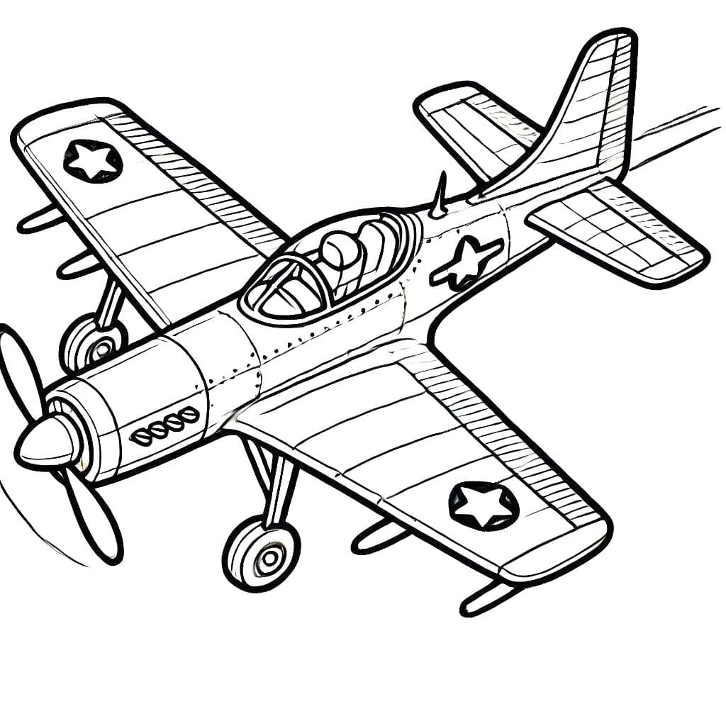 Coloriage Avion de Chasse 5 à imprimer