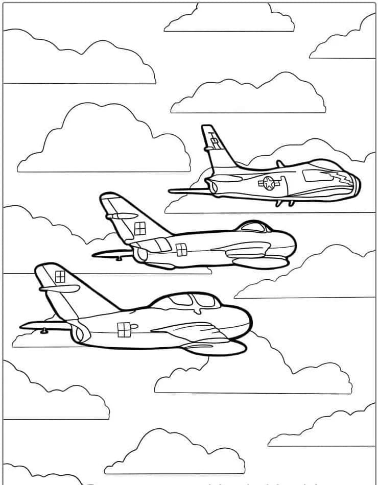 Coloriage Dessiner avion de chasse gratuit facile à imprimer