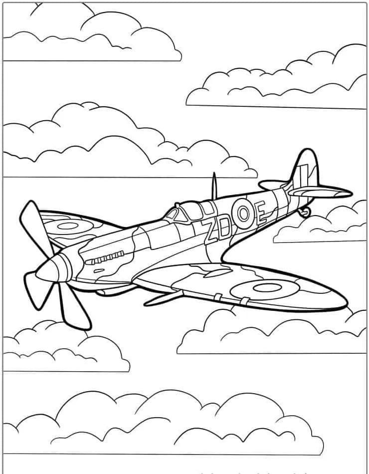 Coloriage Dessiner avion de chasse très cool à imprimer