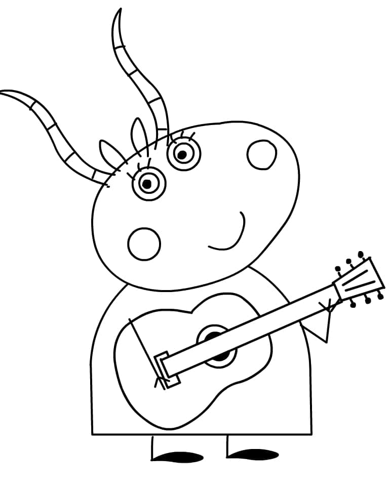 Coloriage Dessine Madame Gazelle de Peppa Pig à imprimer